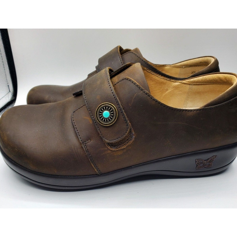 Alegria Womens Joleen Leather Professional Shoe -- Oiled Brown, 38M EUC